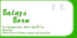 balazs born business card